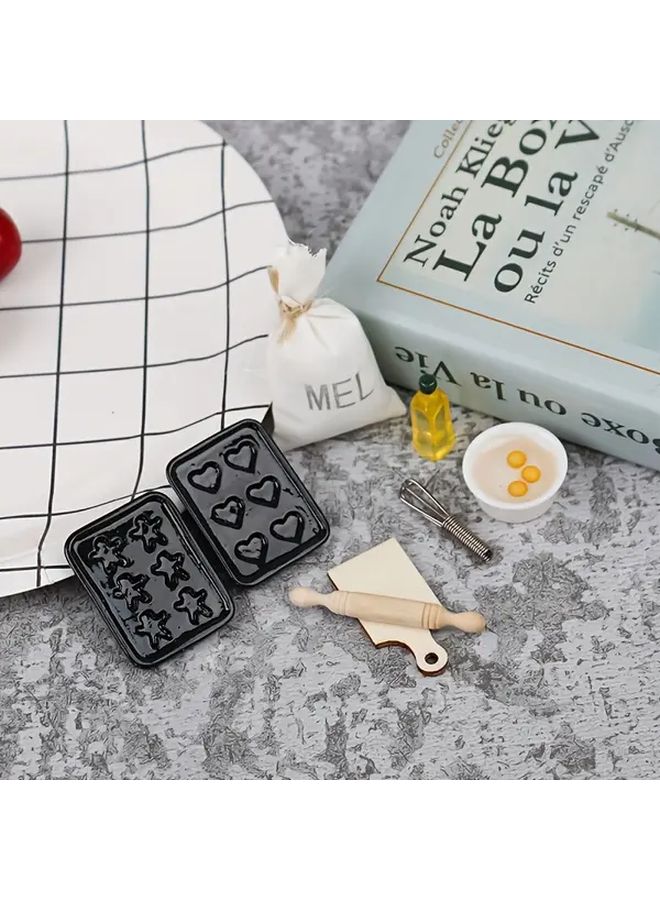 8pcs Miniature Dollhouse Kitchen Accessories Tiny Baking Props Gift Set - Image 5