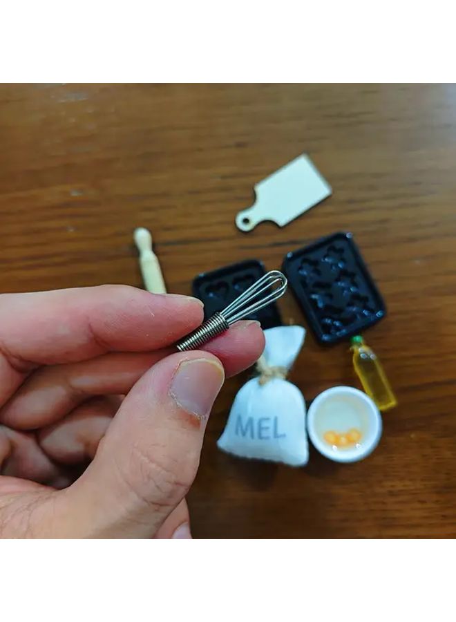 8pcs Miniature Dollhouse Kitchen Accessories Tiny Baking Props Gift Set - Image 4