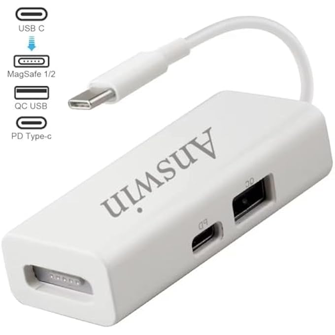 Answin MAG-SAFE TO USB C ADAPTER 3-IN-1 MAG-SAFE 1 & 2 ADAPTER & USB C PD & QC USB (CHARING ONLY) FOR IPHONE 15 SERIES, M1/M2 MACBOOK, MACBOOK AIR AND MORE USB-C DEVICES - Image 2