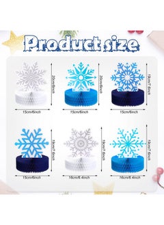 Chinco 12 Pieces Snowflake Frozen Birthday Party Supplies Snowflake Honeycomb Centerpieces Snowflake Birthday Party Decoration Winter Theme Birthday Party Supplies Frozen Table Decorations  - Image 2