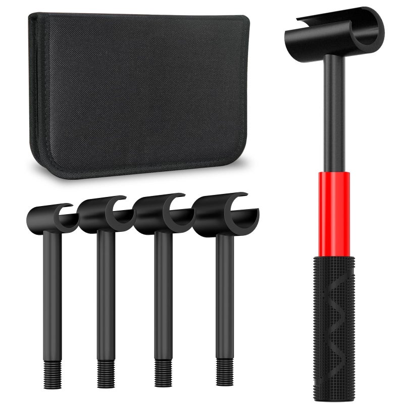 LIFFEE 4-in-1 Door Hinge Adjustment Tool, Hinge Gap Adjusting Wrench, Door Repair Kit for Residential and Commercial, Heavy Hinges Wrench Bender Set with Rubber Grip, Cabinet Alignment Fits 14mm-25mm Hings - Image 1