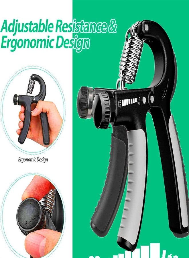 Esselkay Adjustable Hand Gripper 2.0 for Strengthener (10Kg to 40Kg), Training, Forearm Exerciser, Finger Exercise, Power Gripper, Workout Equipment to Use in Home and Gym for Men & Women (Grey/Black) - Image 2