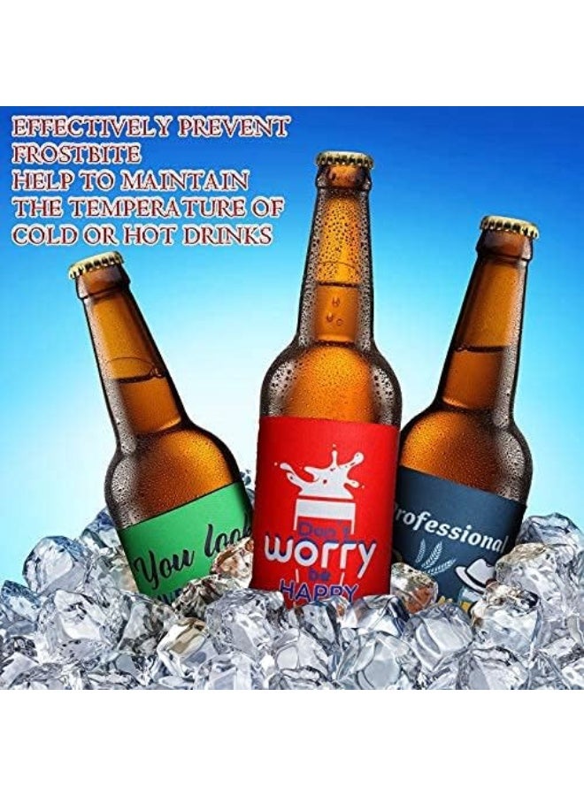 Patelai 8 Pieces Beer Can Sleeves Beer Can Coolers Funny Quotes Neoprene Drink Cooler Sleeves for Cans and Bottles - Image 4