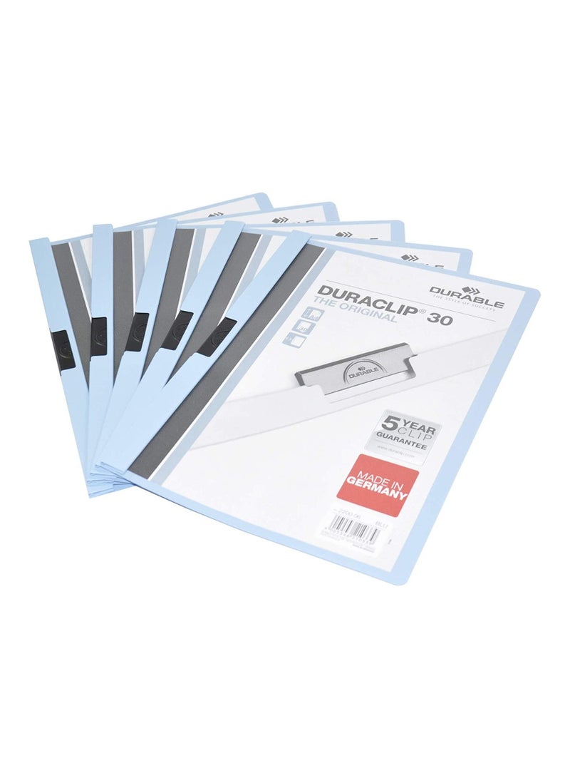 Durable 25-Piece A4 Plastic Duraclip File (Blue) - DUPG2200-06 - Image 1