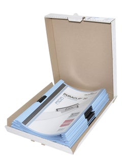 Durable Durable 25-Piece A4 Plastic Duraclip File (Blue) - DUPG2200-06  - Image 3