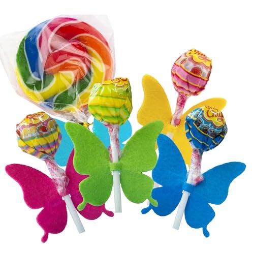 Summer-Ray.com Summer-Ray 100pcs Colorful Felt Butterfly Lollipop Tag/Candy Holder for Parties - Image 2