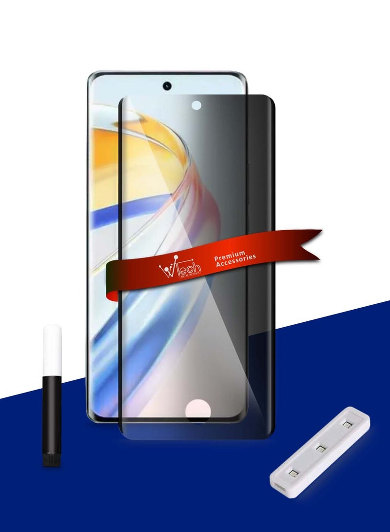 دبليو تيك هونر X9b 5G 2023 حامي شاشة زجاجي مقوى للخصوصية من الأشعة فوق البنفسجية بغطاء كامل للحماية من الزجاج المقسى (MSGUCP) - شفاف - Image 1