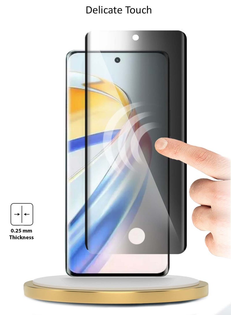 دبليو تيك هونر X9b 5G 2023 حامي شاشة زجاجي مقوى للخصوصية من الأشعة فوق البنفسجية بغطاء كامل للحماية من الزجاج المقسى (MSGUCP) - شفاف - Image 4