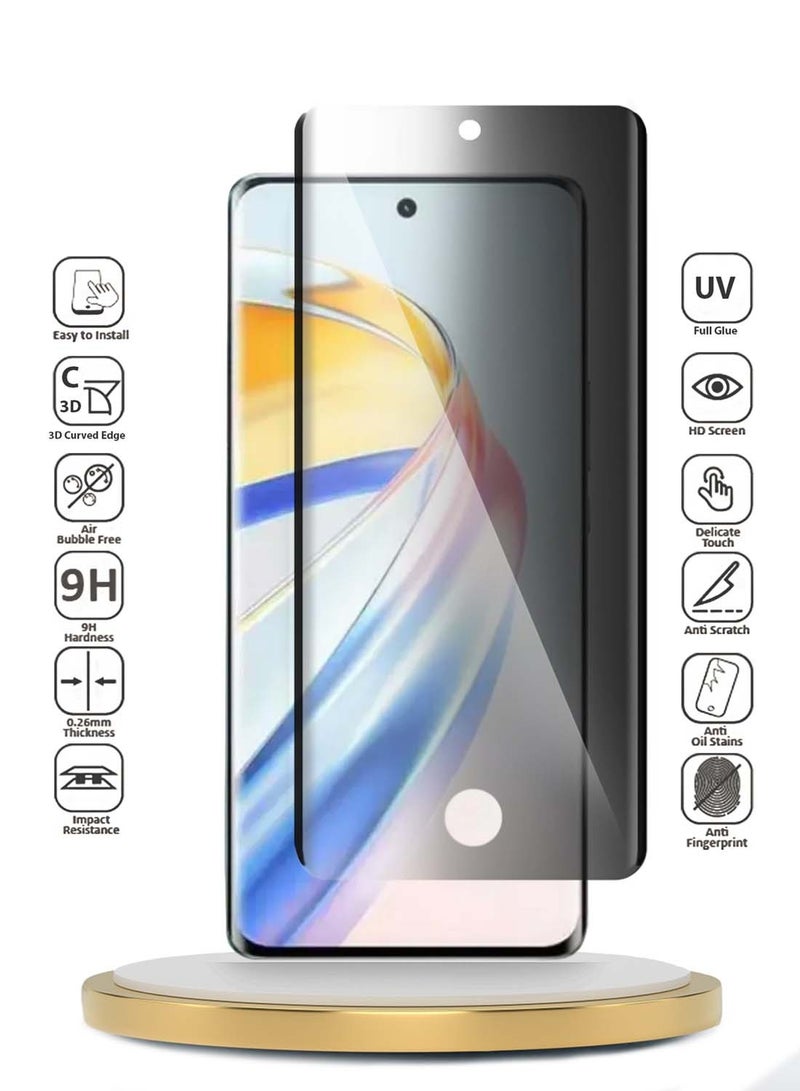 دبليو تيك هونر X9b 5G 2023 حامي شاشة زجاجي مقوى للخصوصية من الأشعة فوق البنفسجية بغطاء كامل للحماية من الزجاج المقسى (MSGUCP) - شفاف - Image 2