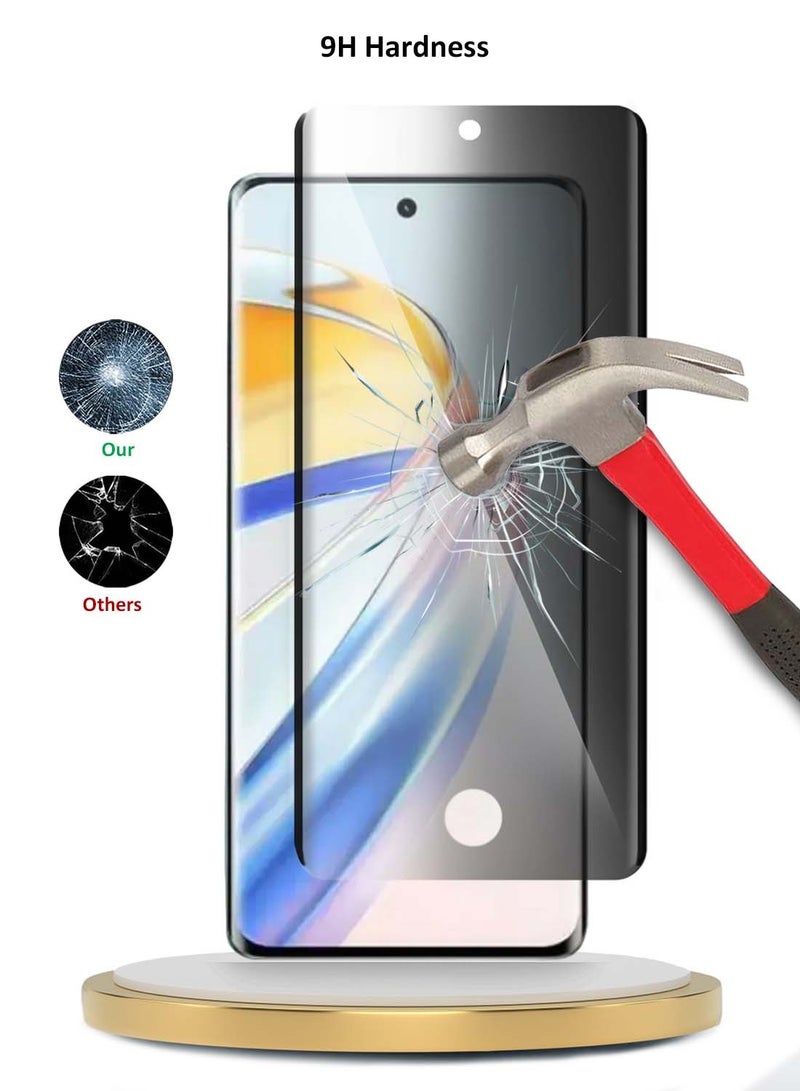 دبليو تيك هونر X9b 5G 2023 حامي شاشة زجاجي مقوى للخصوصية من الأشعة فوق البنفسجية بغطاء كامل للحماية من الزجاج المقسى (MSGUCP) - شفاف - Image 3