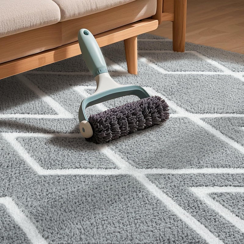 Rtizon Soft Runner Rug, 2x6Ft Moroccan Non-Slip Carpet for Bedroom, Geometric Small Area Rugs with Memory Foam for Living Room Office Bedside Dorm Hallway, Grey and White - Image 5