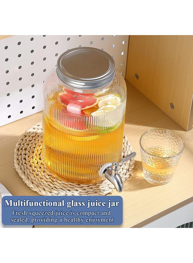 5.5L Glass Beverage Dispenser with Stand, Stainless Steel Leakproof Spigot and Lid, Glass Drink Dispensers for Parties, Water Beverage Dispenser - Image 5