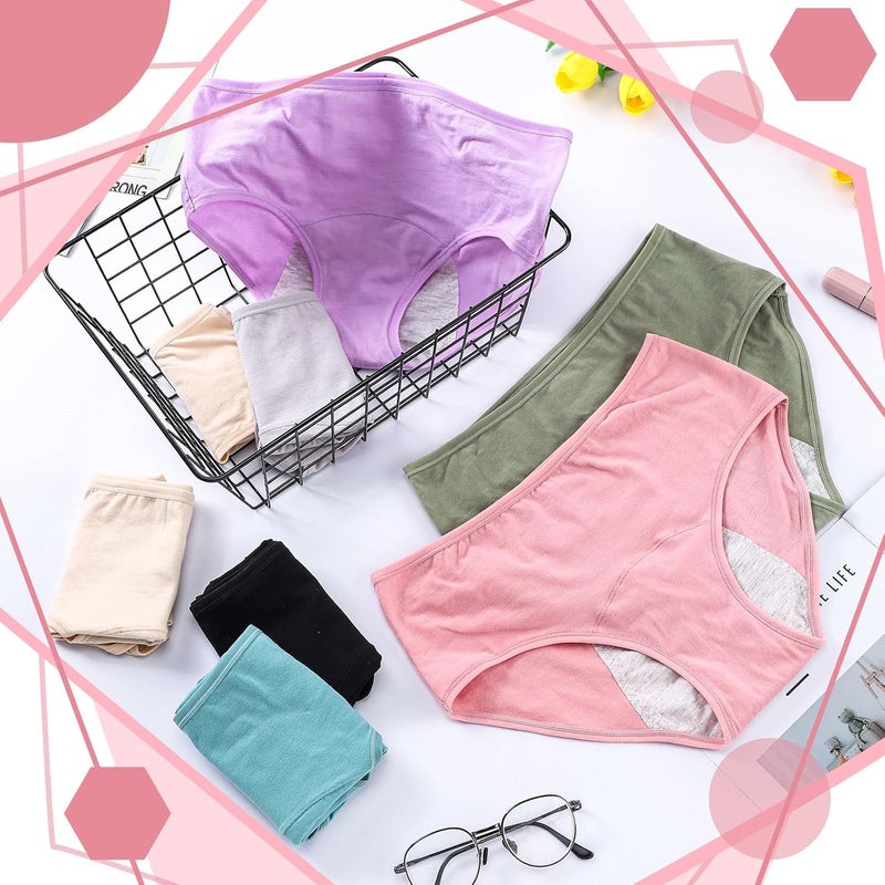 Bunnycool 8 Pcs Leakproof Underwear for Women Leak Proof High Waisted Underwear over 60 for Incontinence Panties for Women M Multicolor - Image 5