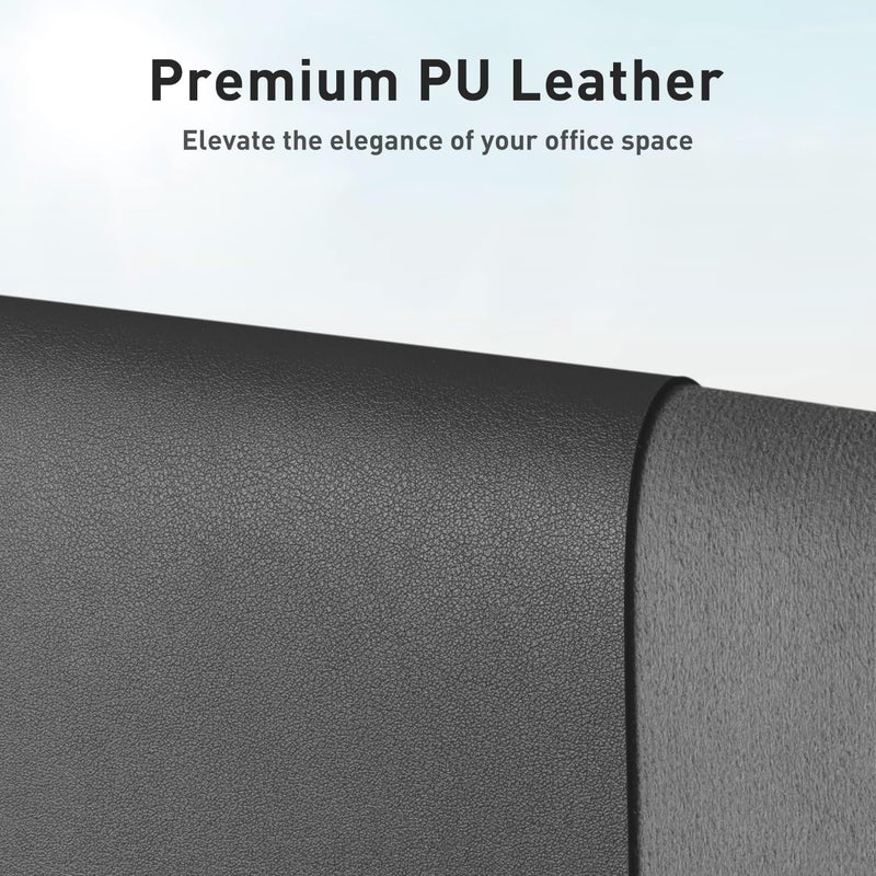 Aothia Leather Desk Pad Protector,Mouse Pad,Office Desk Mat, Non-Slip PU Leather Desk Blotter,Laptop Desk Pad,Waterproof Desk Writing Pad for Office and Home (Gray,31.5" x 15.7") - Image 2