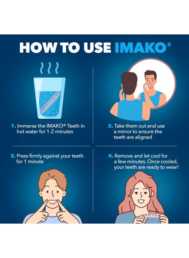 Imako Premium Cosmetic Upper- 1 Pack - Large, Bleached White - DIY Smile Makeover - Made in USA - Image 4
