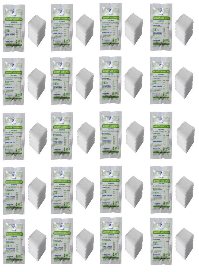 Agarwals Absorbent Gauze Swabs Sterile 7.5 cm X 7.5 cm X 12 ply (5Pcs/Pack) (Pack of 20 i.e. 100 Dressings) - Image 1