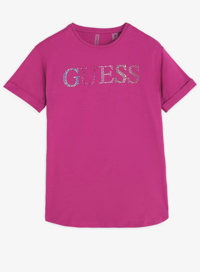 GUESS Youth Logo Crew Neck T-Shirt