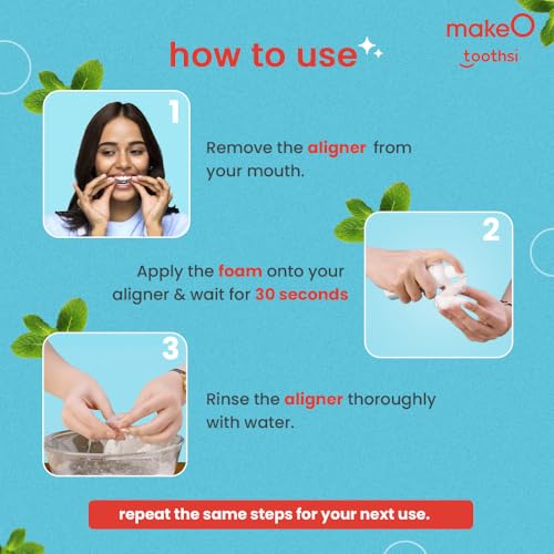 Toothsi Foamy Aligner Cleaning Foam | Peppermint Flavor | Antibacterial Formula for Dentures, Retainers & Aligners | Odour-Free | Oral Foam for Retainer Cleaner | Easy & Portable | Pack of 1 (50ml) - Image 5