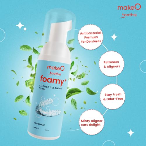 Toothsi Foamy Aligner Cleaning Foam | Peppermint Flavor | Antibacterial Formula for Dentures, Retainers & Aligners | Odour-Free | Oral Foam for Retainer Cleaner | Easy & Portable | Pack of 1 (50ml) - Image 3