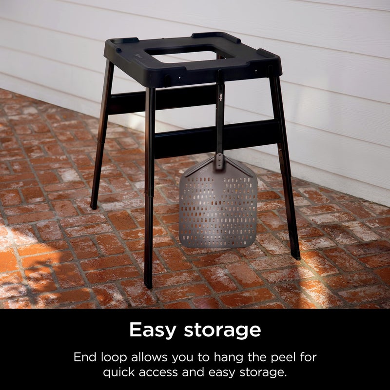 Ninja XSKOPPL Woodfire Outdoor Perforated Pizza Peel, Compatible with Ninja Woodfire Outdoor Oven (OO100 series), Hanging Drawstring, Aluminum, Grey/Black - Image 4