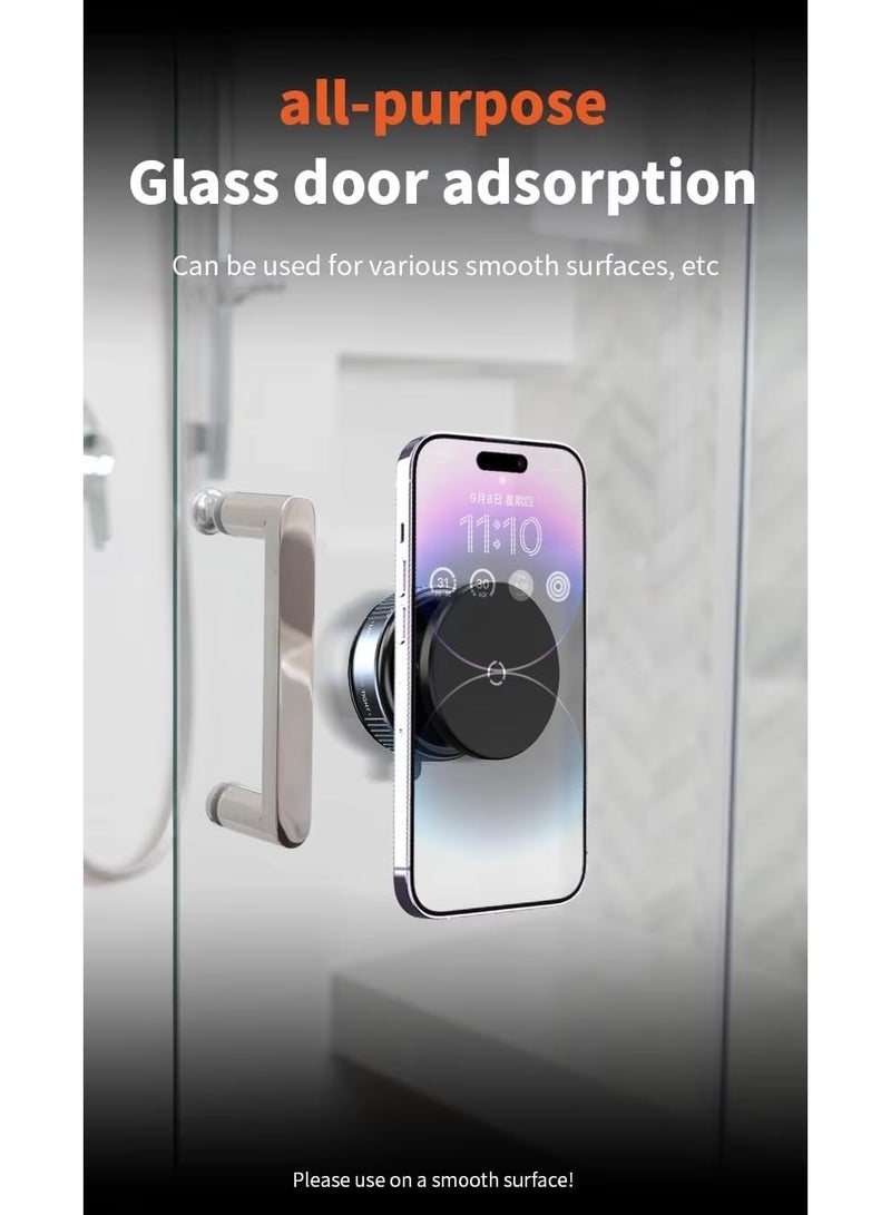 Earss Vacuum Suction Magnetic Phone Holder for Car – Wireless Stand with Strong Suction Cup Base, 360° Rotation, Universal Magnetic Car Mount for Smartphones – Black - Image 4