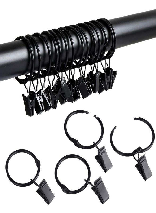 TXZWJZ Curtain Rings with Clips 1 Inch Interior Diameter Openable 24 Pack Rustproof Metal Hangers Ring Decorative Drapery Vintage Black TXZWJZ - Image 3
