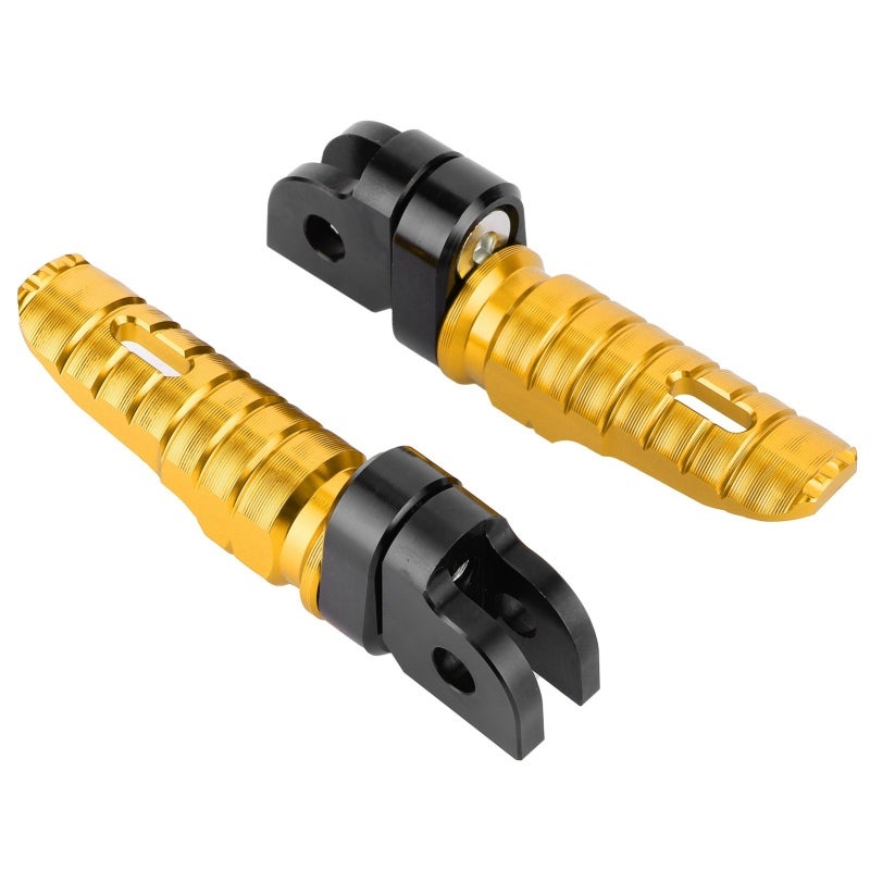 Motorcycle Front Footrests for Yamaha MT-03 MT-07 MT-09 MT-25 R3 XJ6 - Anodized Gold Aluminium Alloy Foot Peg Mounts - Durable Fade Rust Resistant Front Foot Peg for Reliable Replacement - Image 3