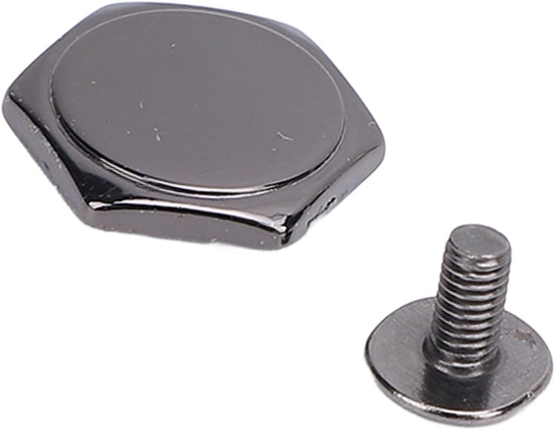 50Pcs Leather Rivets Kit, Hex Nail with Slot Screws for Binding Leathercraft Supplies, 15mm Zinc Alloy Rivets for Belt Bag Handbag Wallet Crafts Shoes Jacket, Durable Leather Bindi (Silver Black) - Image 2