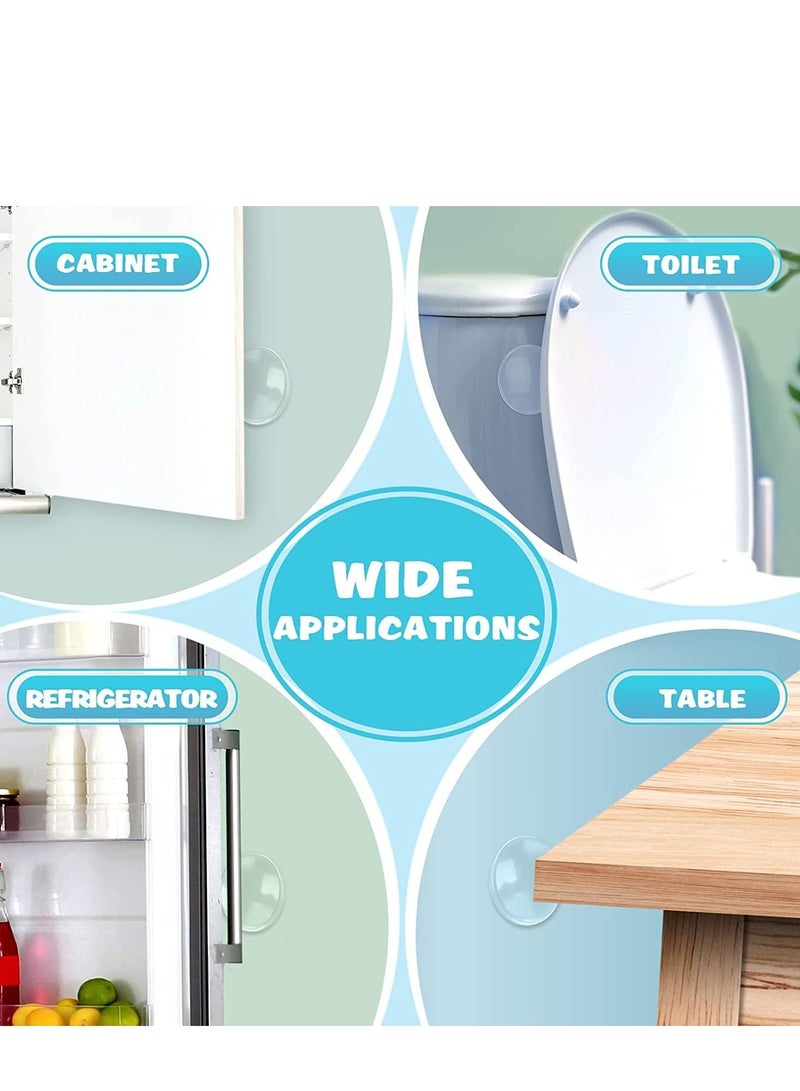 رات سو 6 عبوات من سدادة الباب المطاطية واقي الجدار الشفاف لمقبض الباب الدائري وغطاء مصد ذاتي اللصق من الأبواب ومقبض الباب وعصا التوقف على خزانة الأثاث وركن الثلاجة حماة - Image 5