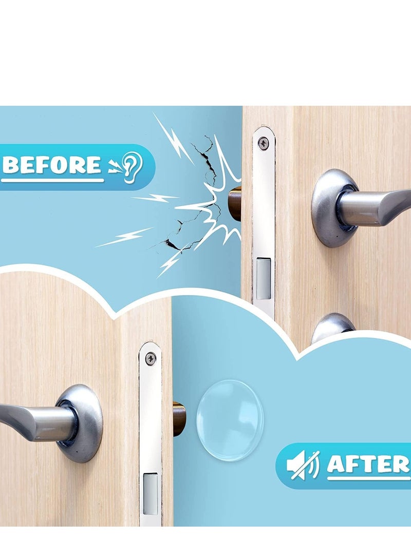 رات سو 6 عبوات من سدادة الباب المطاطية واقي الجدار الشفاف لمقبض الباب الدائري وغطاء مصد ذاتي اللصق من الأبواب ومقبض الباب وعصا التوقف على خزانة الأثاث وركن الثلاجة حماة - Image 3