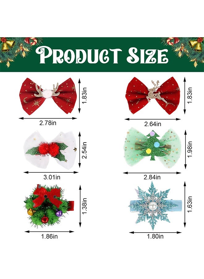 ليمون ٦ قطع من مشابك شعر عيد الميلاد للنساء، إكسسوارات شعر عيد الميلاد، فيونكة شجرة عيد الميلاد، إكليل رنة، مشبك شعر على شكل ندفة ثلج، فيونكات شعر لعيد الميلاد، دبابيس شعر، مشابك شعر للعطلات، هدايا حفلات رأس السنة الميلادية - Image 2