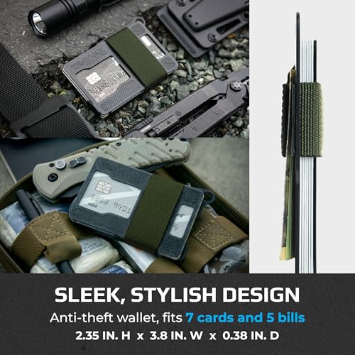 Trayvax Armored Summit Wallet, RFID Front Pocket Metal Credit Card Holder with Money Clip, Slim Minimalist Wallet for Men and Women, OD Green - Image 5