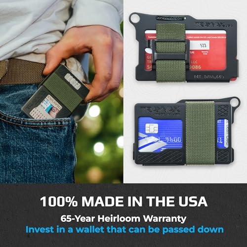 Trayvax Armored Summit Wallet, RFID Front Pocket Metal Credit Card Holder with Money Clip, Slim Minimalist Wallet for Men and Women, OD Green - Image 3