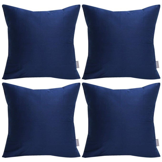 4PACK 100 COTTON COMFORTABLE SOLID DECORATIVE THROW PILLOW CASE SQUARE CUSHION COVER PILLOWCASE SUBLIMATION BLANK PILLOW COVERS HALLOWEEN DIY THROW PILLOWCASE18X18INCH45X45CMMIDNIGHT BLUE