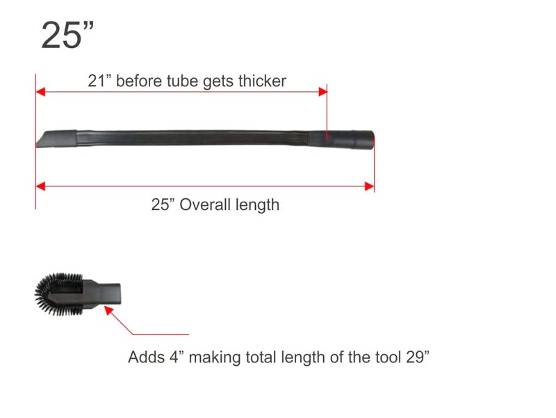 GOODVAC Universal 25" Long Flexible Crevice Tool with Detachable Brush for Dryer Lint, Under Furniture - Image 5