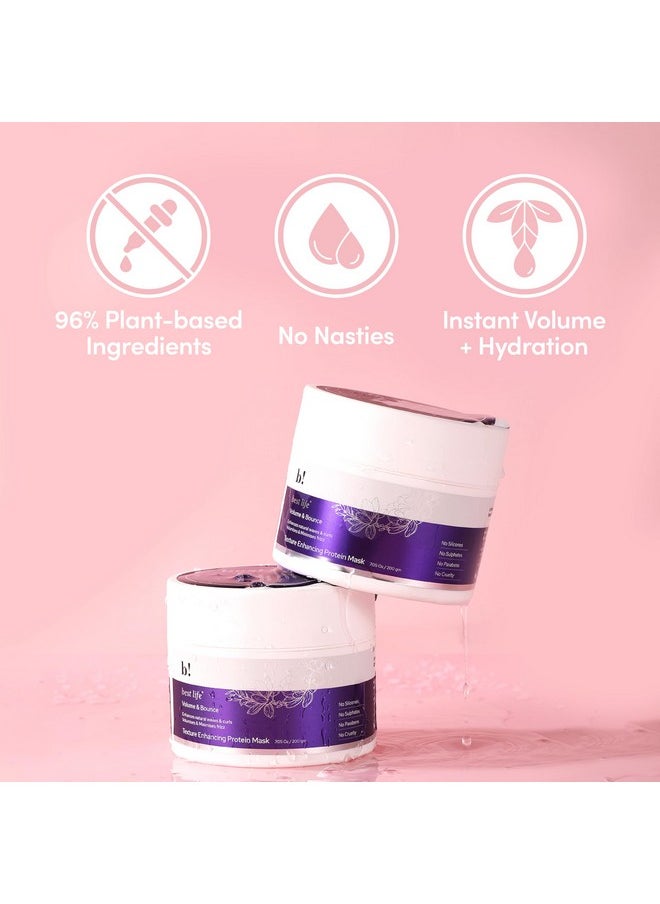 Best Life Volume & Bounce Hair Mask For Curly Hairsdeep Nourishment Hair Mask With Pea Protein, Shea Butter Enhances Natural Waves And Curls | For All Hair Types | 200G  - Image 2