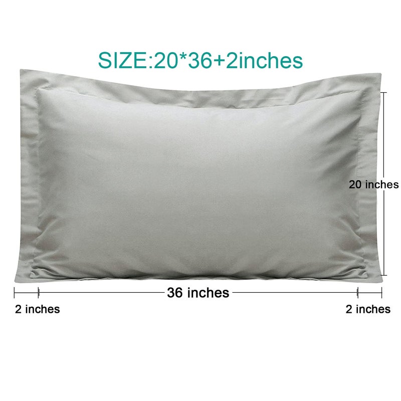 إن تي باي NTBAY King Pillow Sams - 2 Pack Microfiber 20x36 Covers Sham - Super Super and Dozy Growner Resistant 20x36 Indcses Oxford Plowcases Smoky Gray  - Image 3