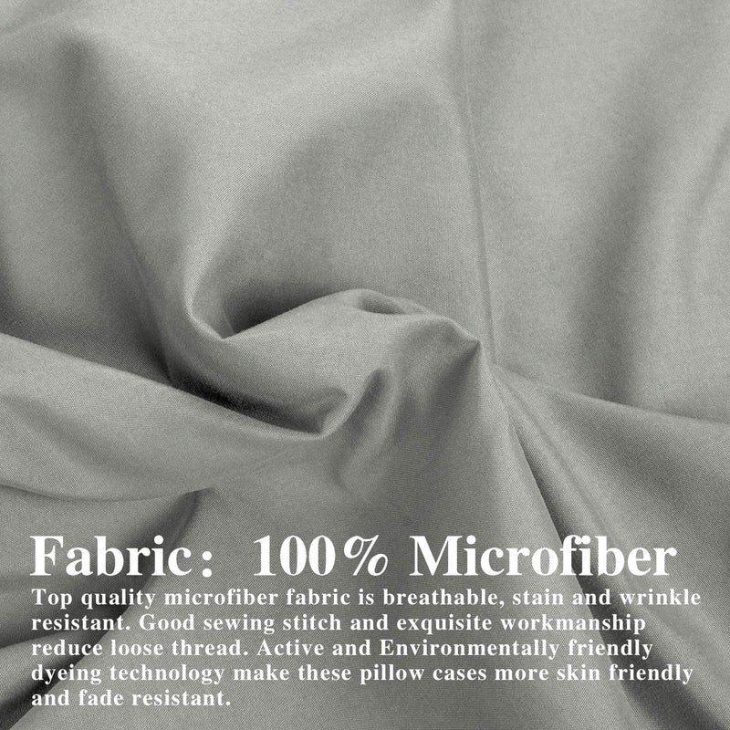 إن تي باي NTBAY King Pillow Sams - 2 Pack Microfiber 20x36 Covers Sham - Super Super and Dozy Growner Resistant 20x36 Indcses Oxford Plowcases Smoky Gray  - Image 2