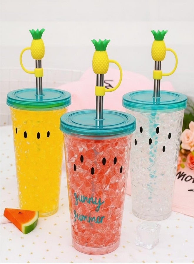 Newvent® 4Pcs Cute Design Silicone Cover Cap for 10mm Drinking Straw | BPA-Free Reusable Dust Proof Lid for Tumblers, Travel Cups & Bottles | Flexible Multicolor Designs for Daily Use - Image 3