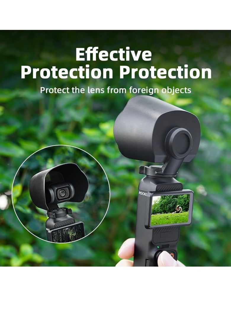 SYOSI - Lens Hood Sunshade Cover for DJI OSMO Pocket 3 Anti-Glare Protective Cover Hard Plastic Lens Hood for DJI Osmo Pocket 3 Gimbal Guard Lens Shield Cap Camera Accessories - Image 1