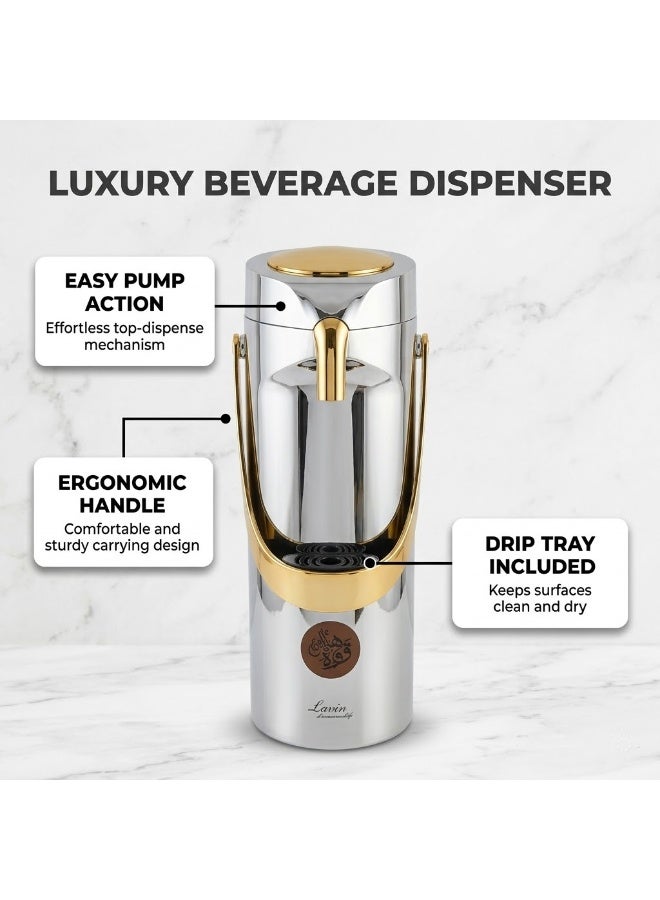 Lavin vaccum flask 1.9L/Airpot Glass inner Thermos/Long heat retention/Hot&Cold/HB - Image 3