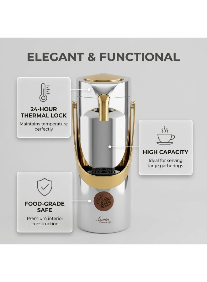 Lavin vaccum flask 1.9L/Airpot Glass inner Thermos/Long heat retention/Hot&Cold/HB - Image 2