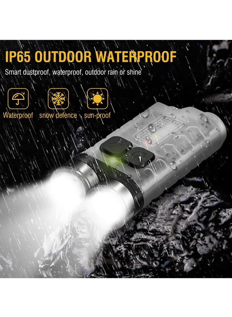 V3 Mini Powerful Keychain Flashlights with Red UV Blue Light,High Lumens 900LM USB-C Rechargeable Small Pocket EDC LED Flash Light-12 Modes,IP65 Waterproof,Tail Magnet - Image 2