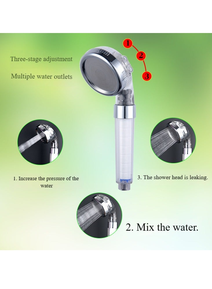 Shower head with a purifying cartridge, 3-stage filter purifier, hand-held hard water softener for powerful water saving - Image 3