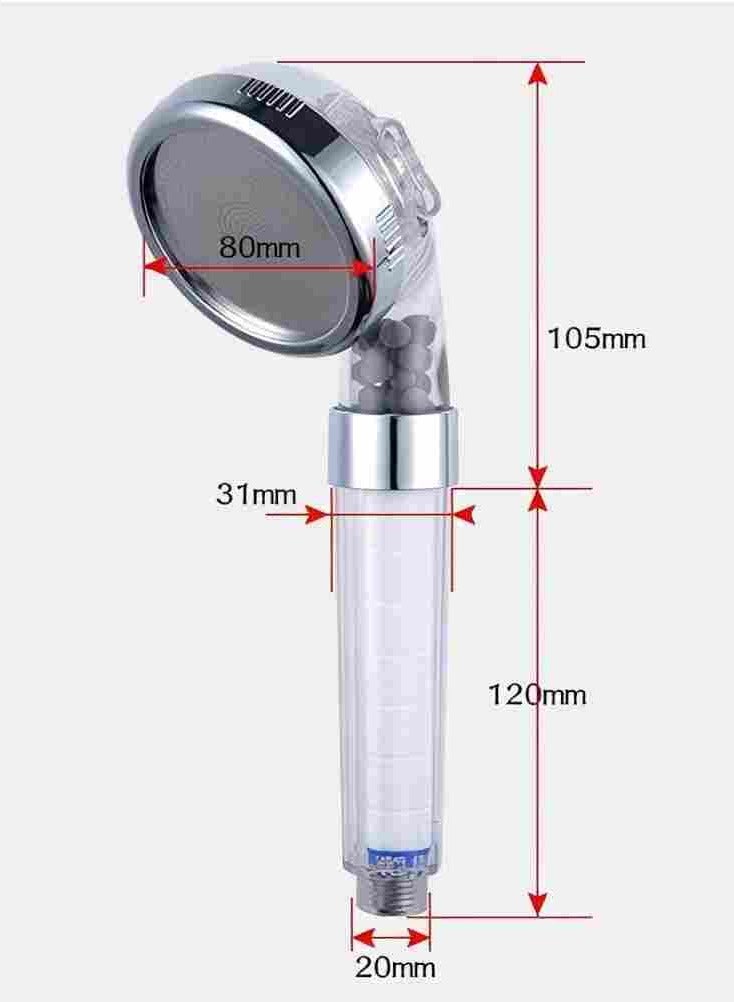Shower head with a purifying cartridge, 3-stage filter purifier, hand-held hard water softener for powerful water saving - Image 4