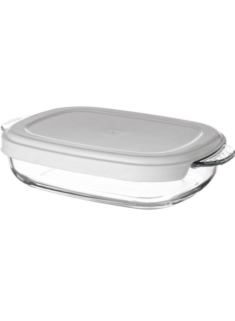 1.3 liter oven tray with white plastic cover