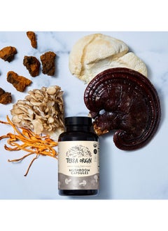 Terra Origin Healthy Mushroom Capsules ; Certified Usda Organic ; 90 Veggie Caps ; Reishi Mushroom Lions Mane ; Potent Immune Support & Nootropic Brain Supplement ;  - Image 4