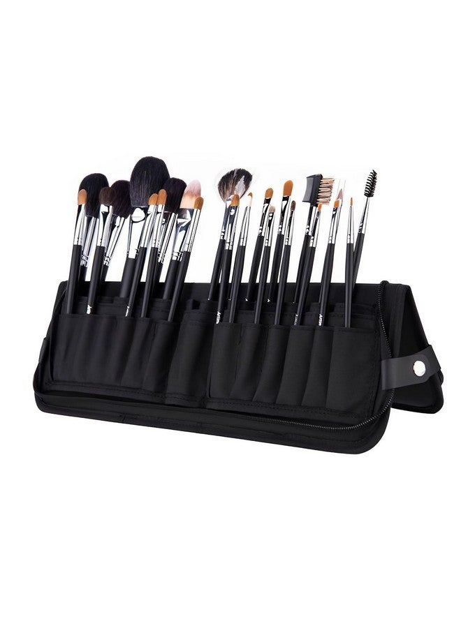 MAYCREATE® Makeup Brush Holder Bag Portable Travel Makeup Organizer Bag Foldable Zipper Cosmetic Makeup Brush Pouch Storage Case with 29 Elastic Pockets - Image 1