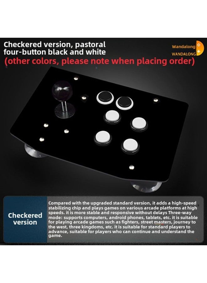 Arcade Rocker Fighting Rocker Computer USB للهاتف المحمول Boxing Emperor 97 Sanhe Rocker Home Game Console - لون المنتج: نسخة مربعة من أربعة أزرار رعوية - Image 1