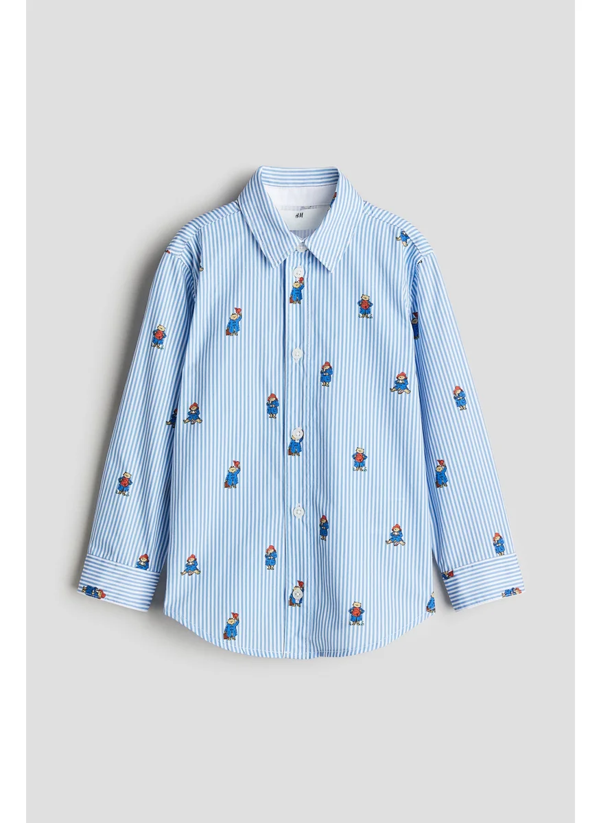 H&M Motif-Detail Cotton Shirt